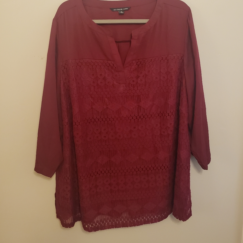 Zach & Rachel Women Plus Size 3X Top with Lace